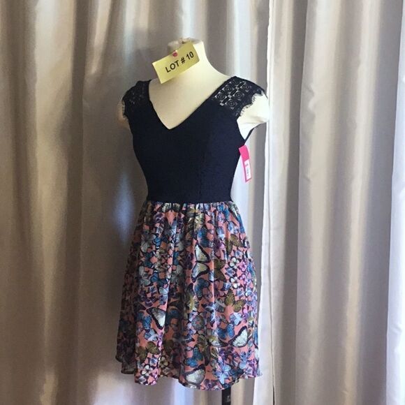 Lace top dress with colorful butterfly skirt in XS by XHILARATION - Picture 2 of 16